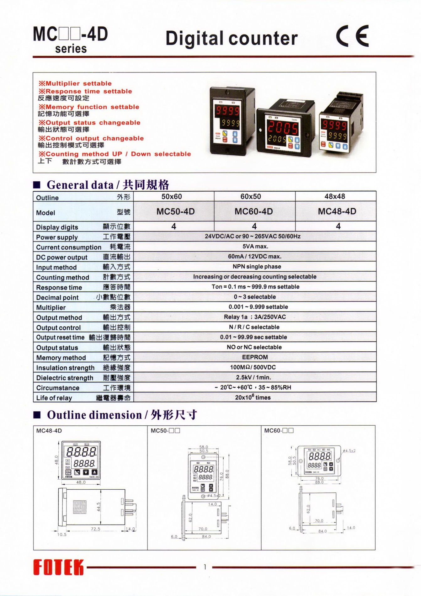 H5C/MC/SK系列計數器